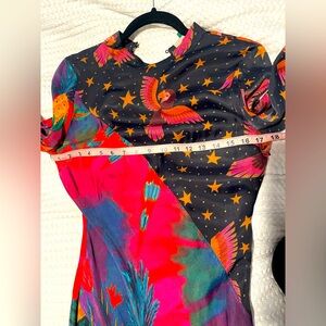 FARM RIO MIDI Dress - Diagonal Prints- Small - Tapered Flattering fit